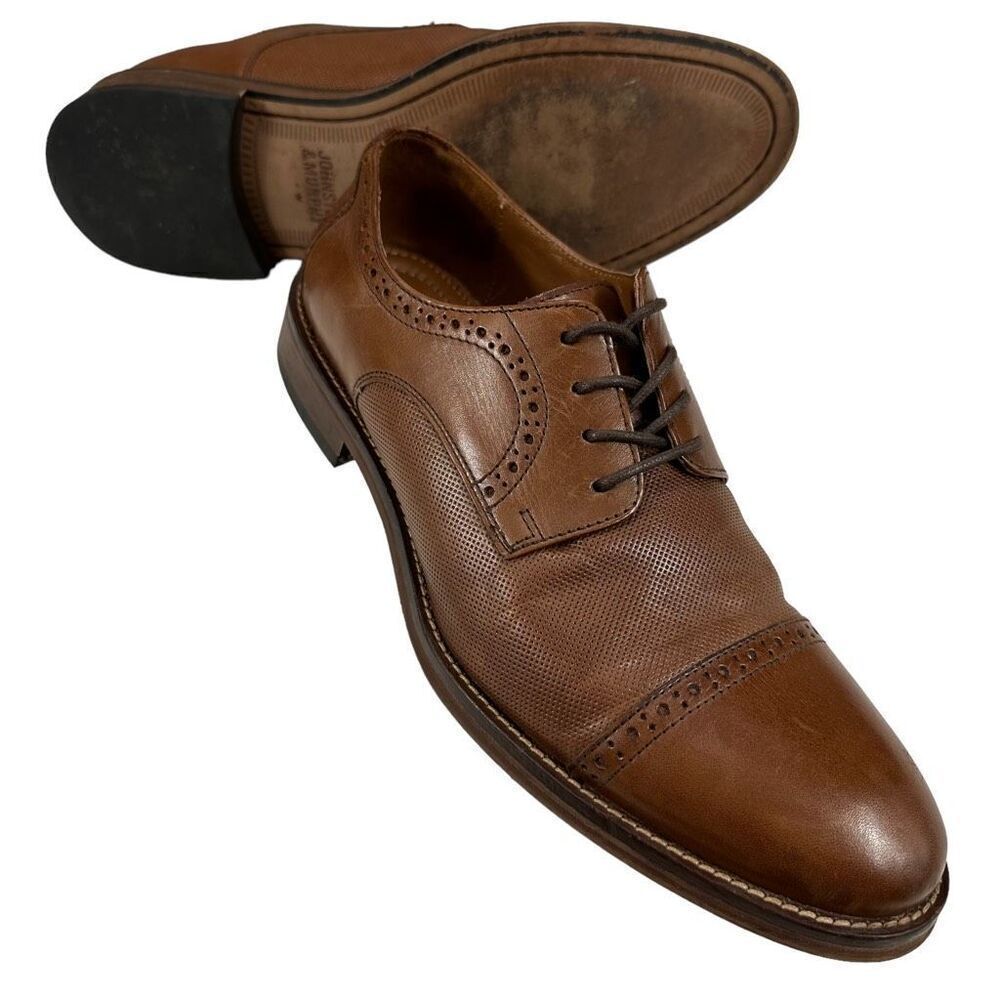 Johnston & Murphy Leather Cap Toe Oxfords